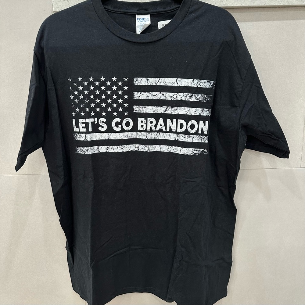 LET’S GO BRANDON Black Short Sleeve Tee Shirt NEW size XL